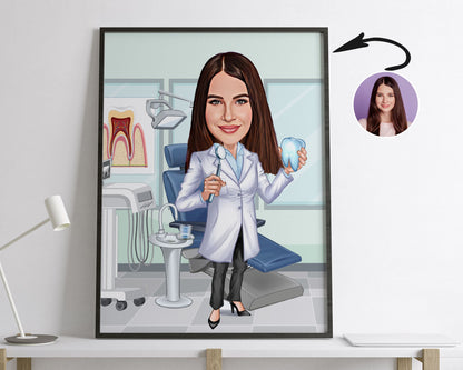 Personalised Dentist Caricature