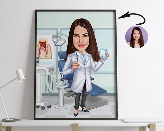 Personalised Dentist Caricature