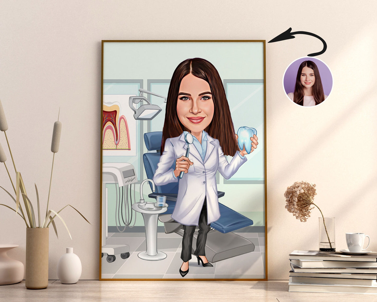 Personalised Dentist Caricature