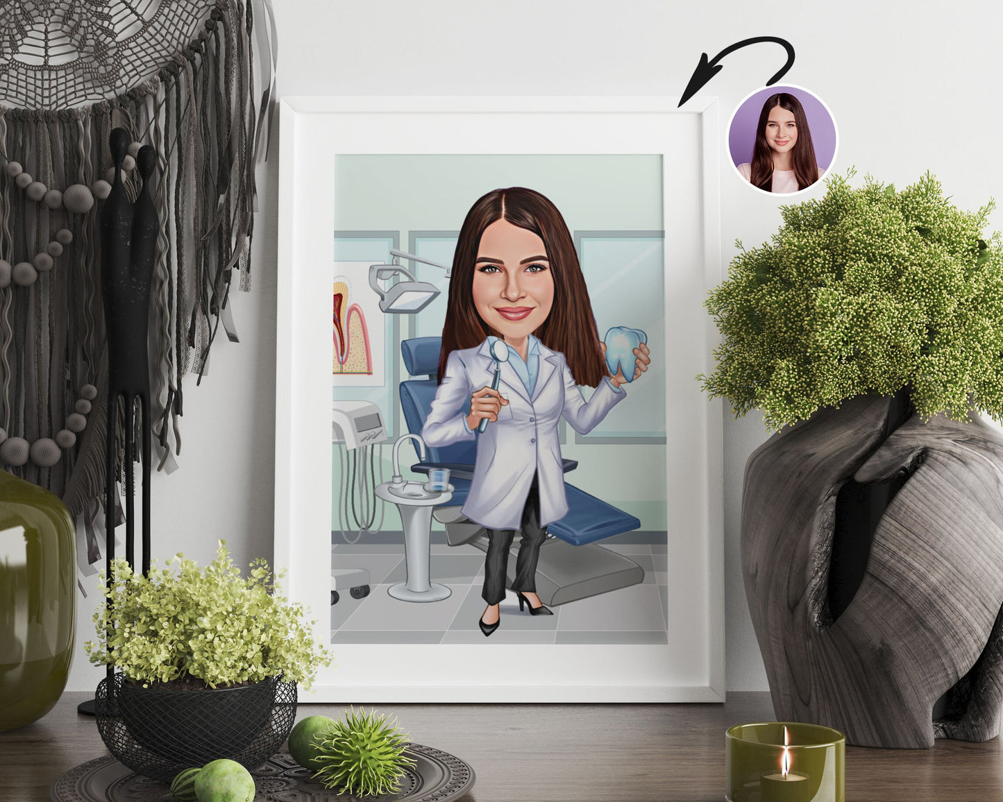 Personalised Dentist Caricature