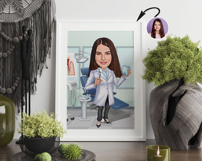 Personalised Dentist Caricature