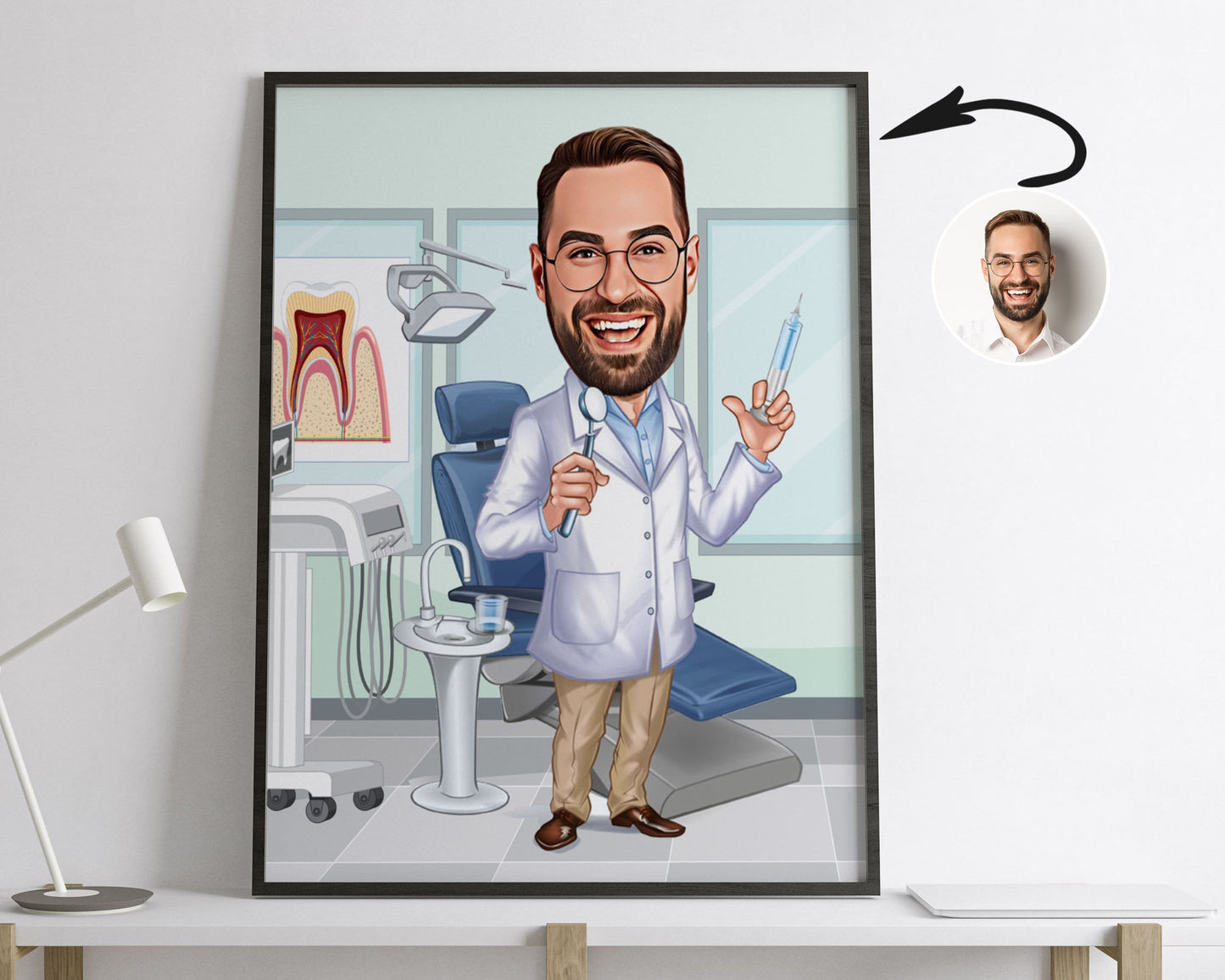 Personalised Dentist Caricature