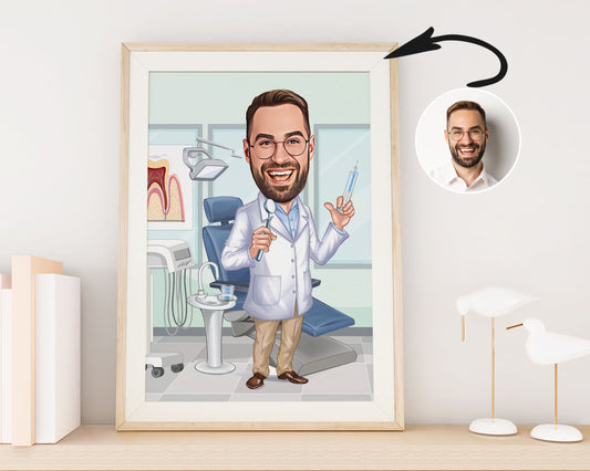 Personalised Dentist Caricature