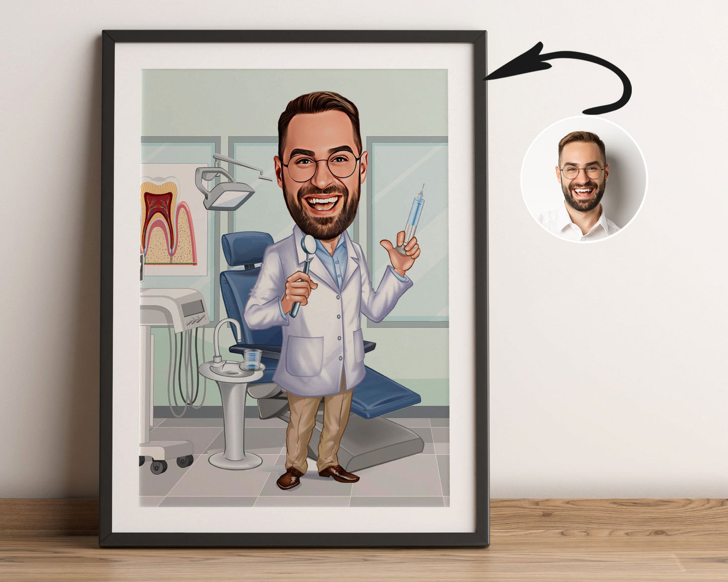 Personalised Dentist Caricature
