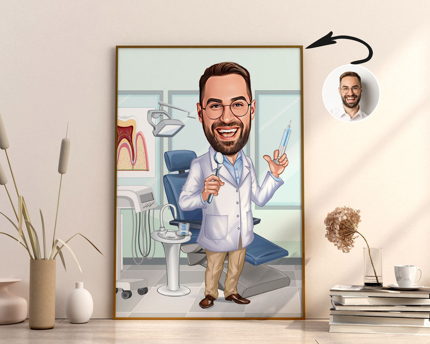Personalised Dentist Caricature