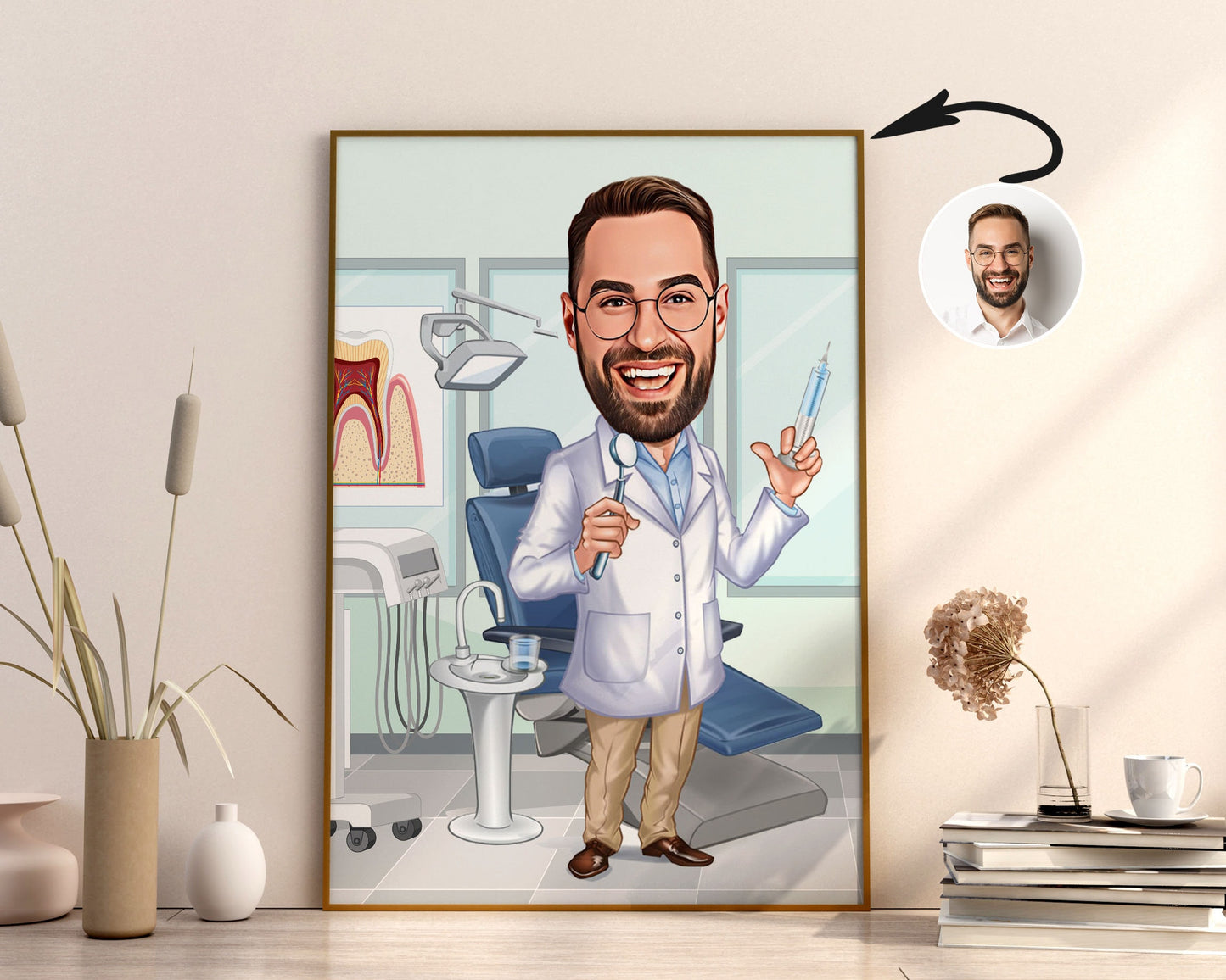 Personalised Dentist Caricature