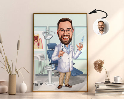Personalised Dentist Caricature