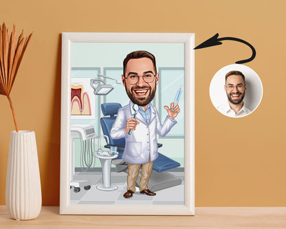 Personalised Dentist Caricature