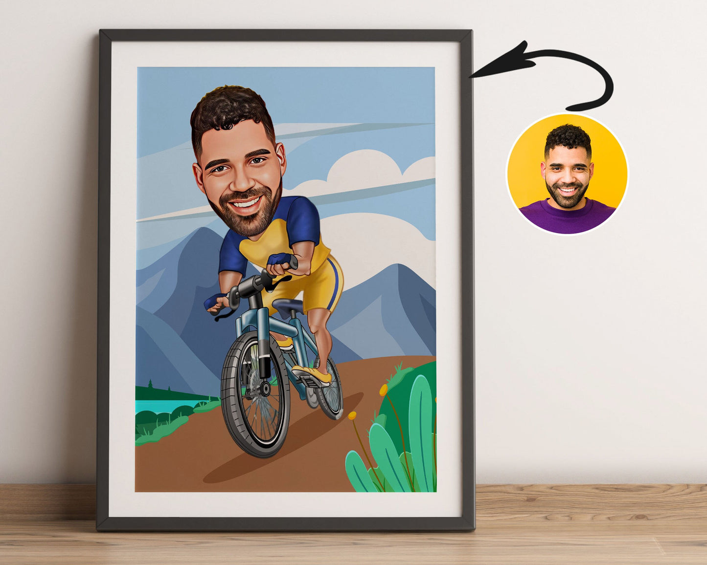 Personalised Cyclist Caricature