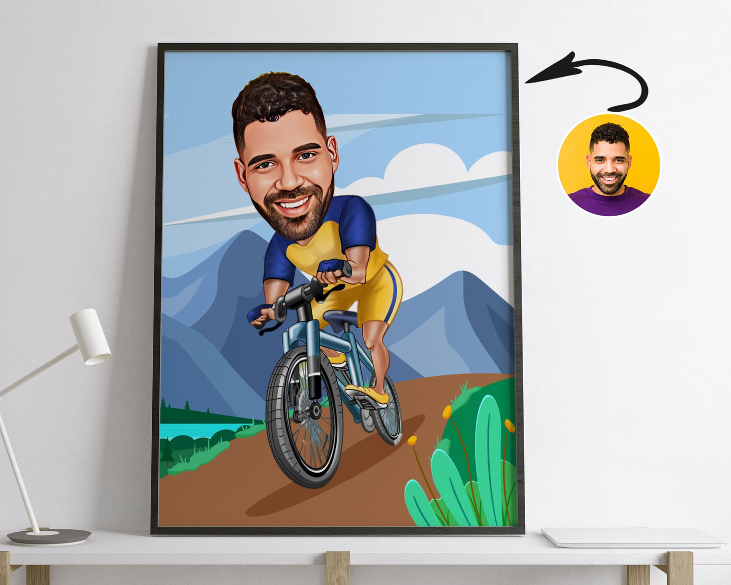 Personalised Cyclist Caricature