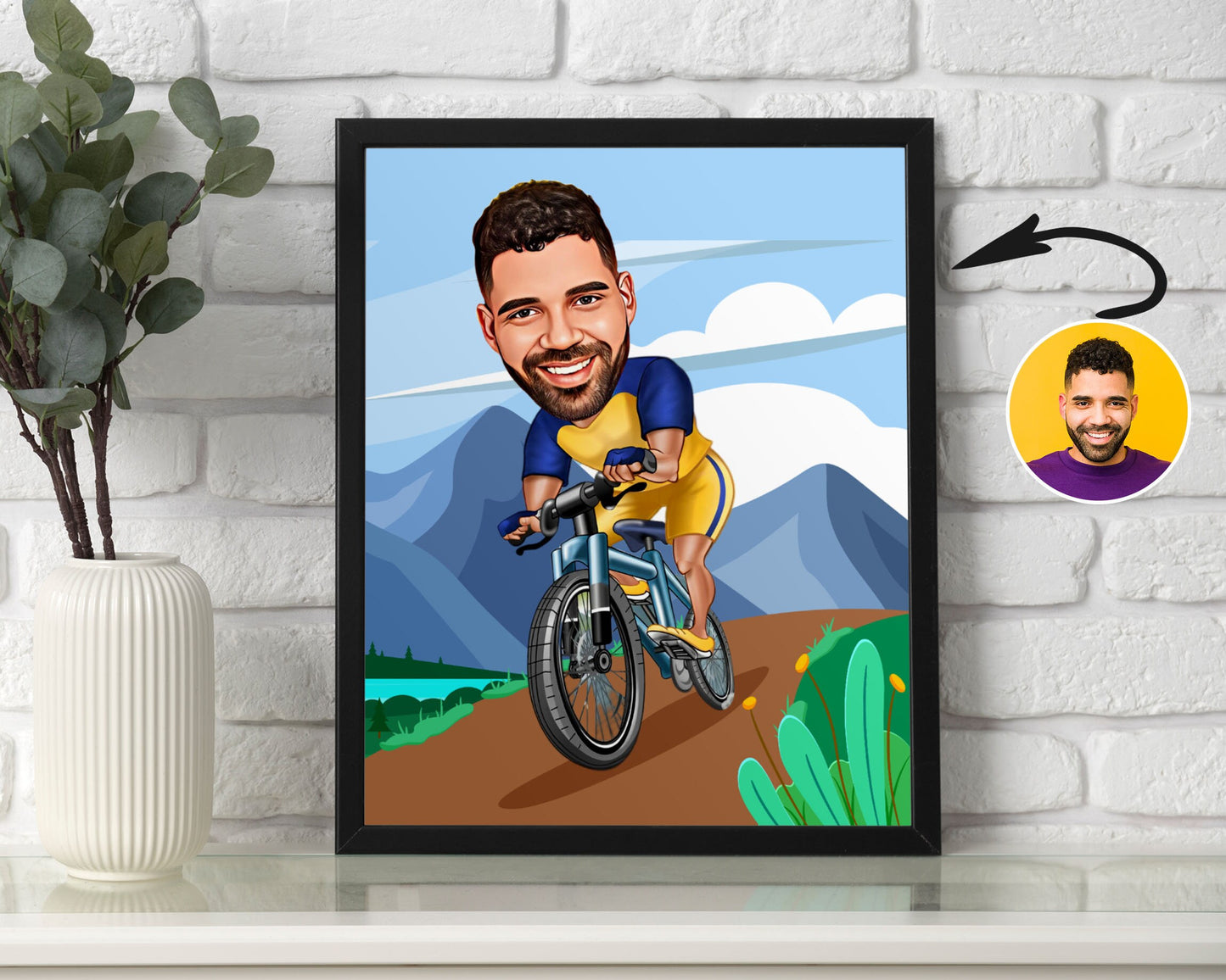 Personalised Cyclist Caricature