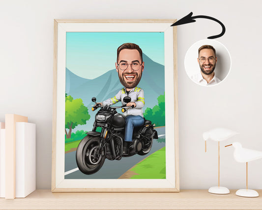 Personalised Motorcycle Caricature
