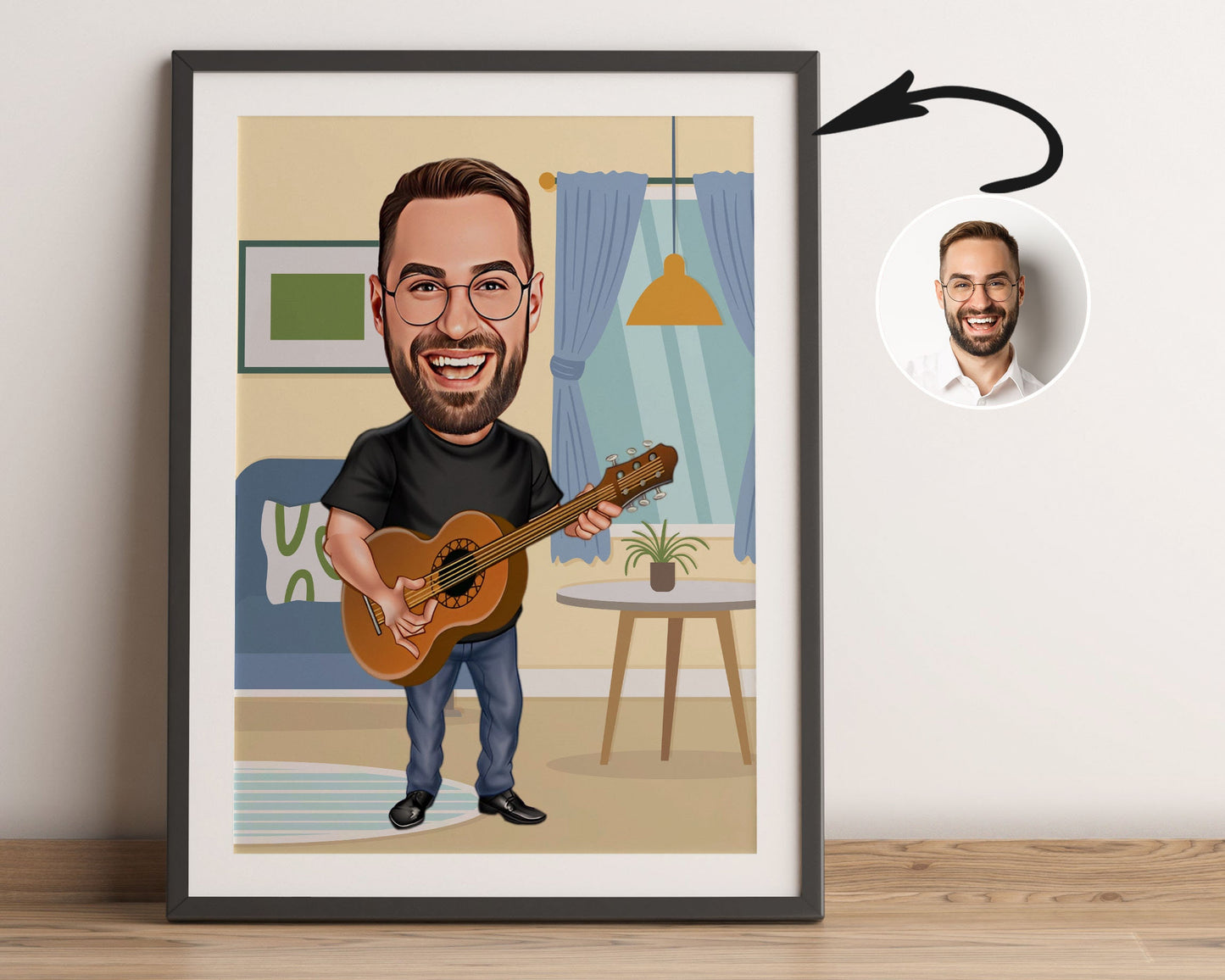 Personalised Guitarist Caricature
