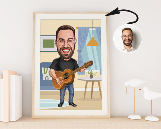 Personalised Guitarist Caricature
