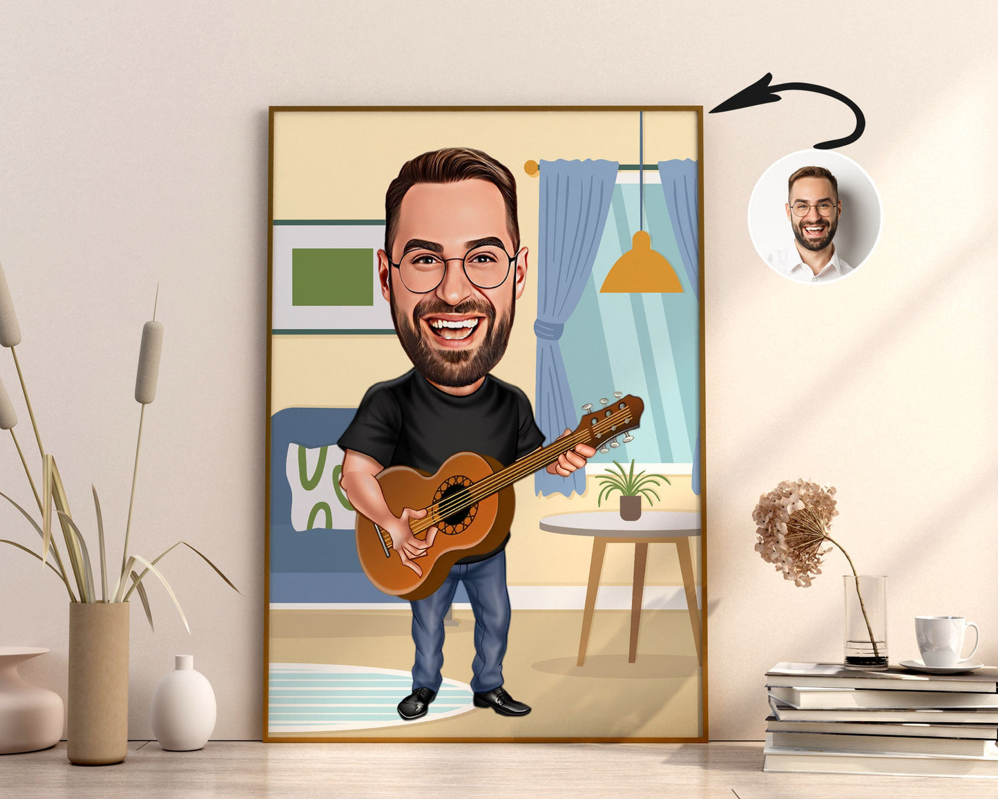Personalised Guitarist Caricature