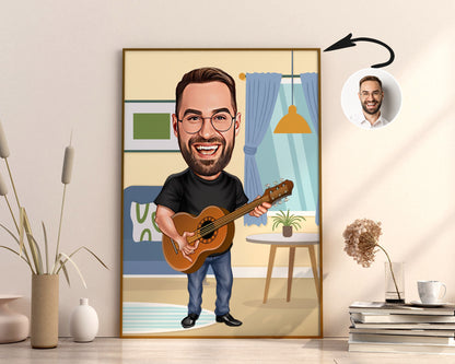Personalised Guitarist Caricature