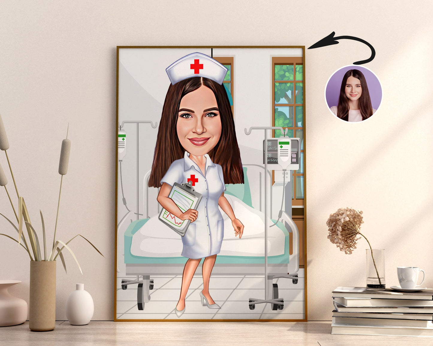 Personalised Nurse Caricature