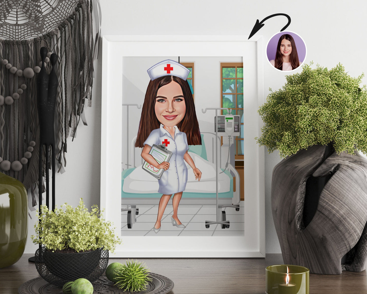 Personalised Nurse Caricature