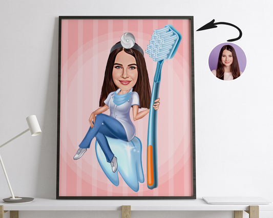 Personalised Dentist Caricature