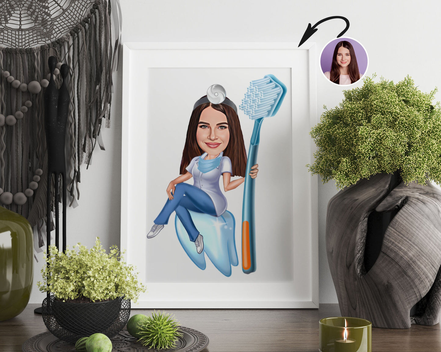 Personalised Dentist Caricature