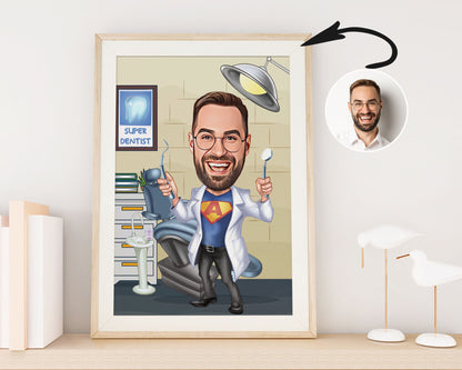 Personalised Dentist Caricature