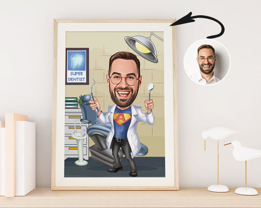 Personalised Dentist Caricature