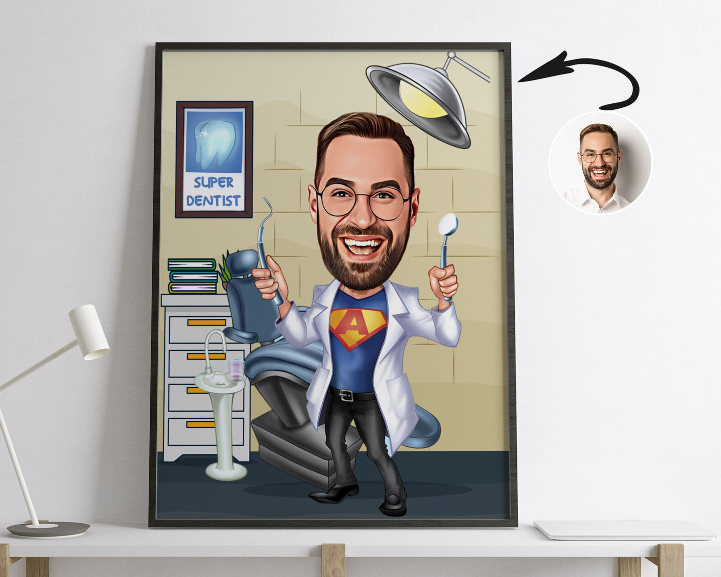 Personalised Dentist Caricature