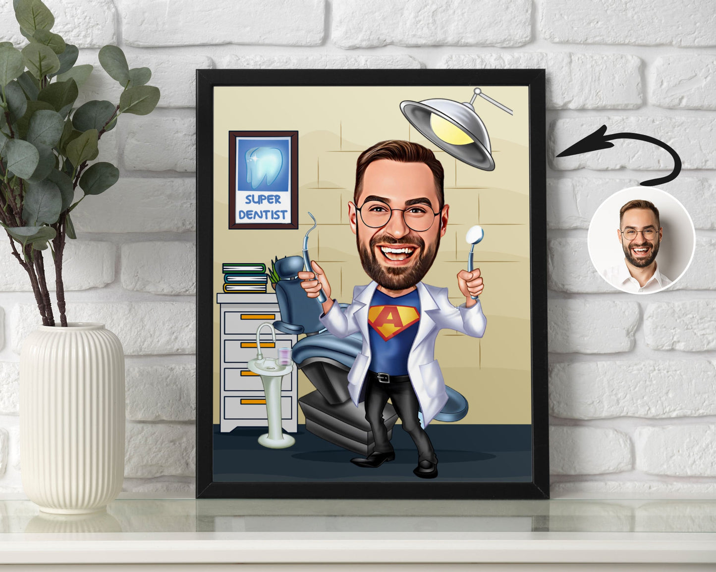 Personalised Dentist Caricature
