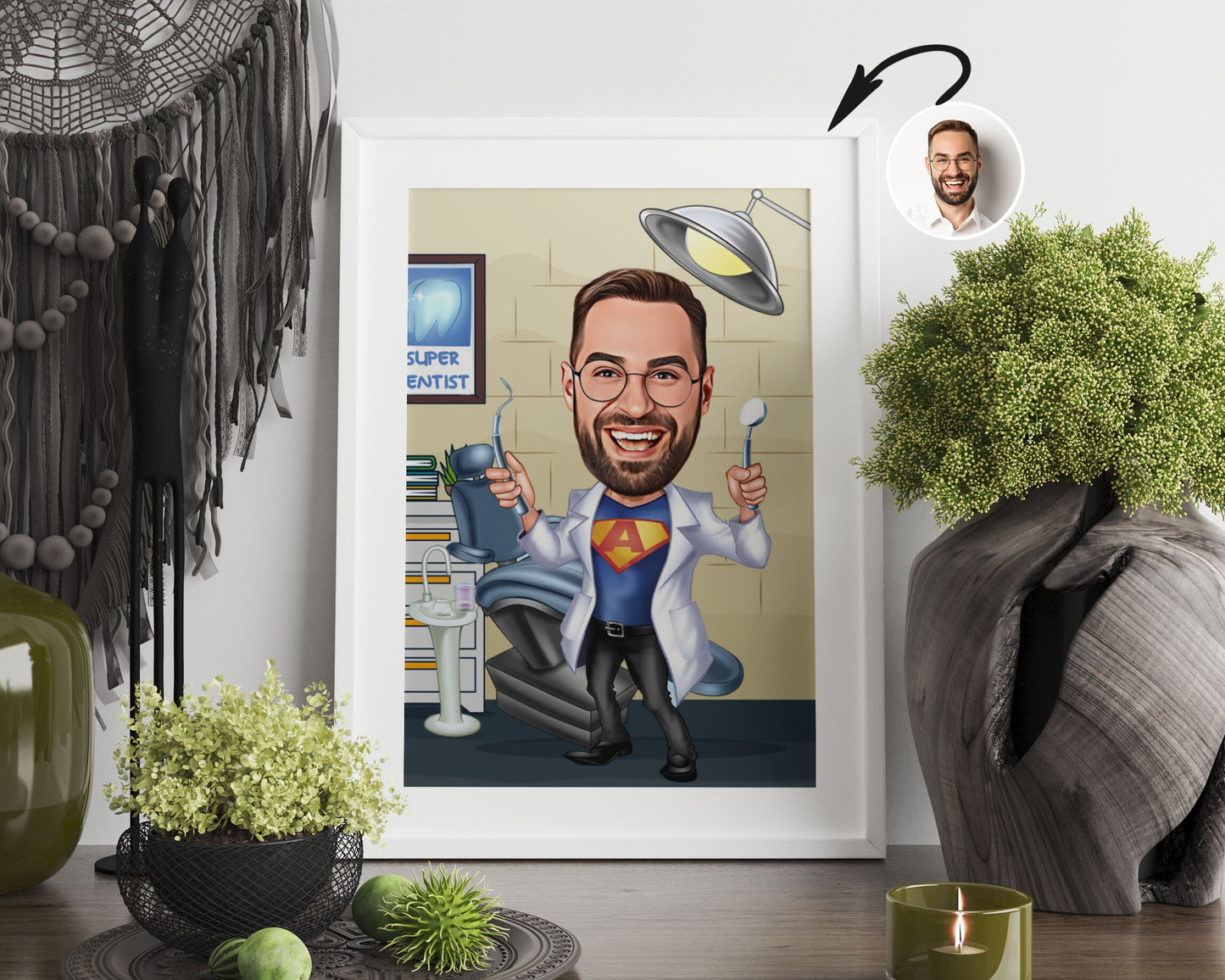Personalised Dentist Caricature