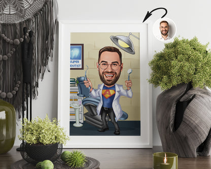 Personalised Dentist Caricature