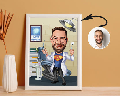 Personalised Dentist Caricature