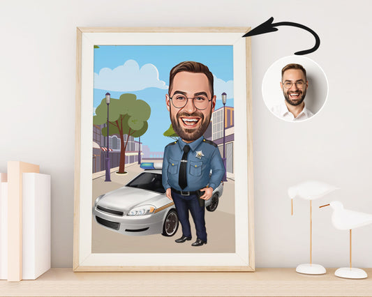 Personalised Police Officer Caricature