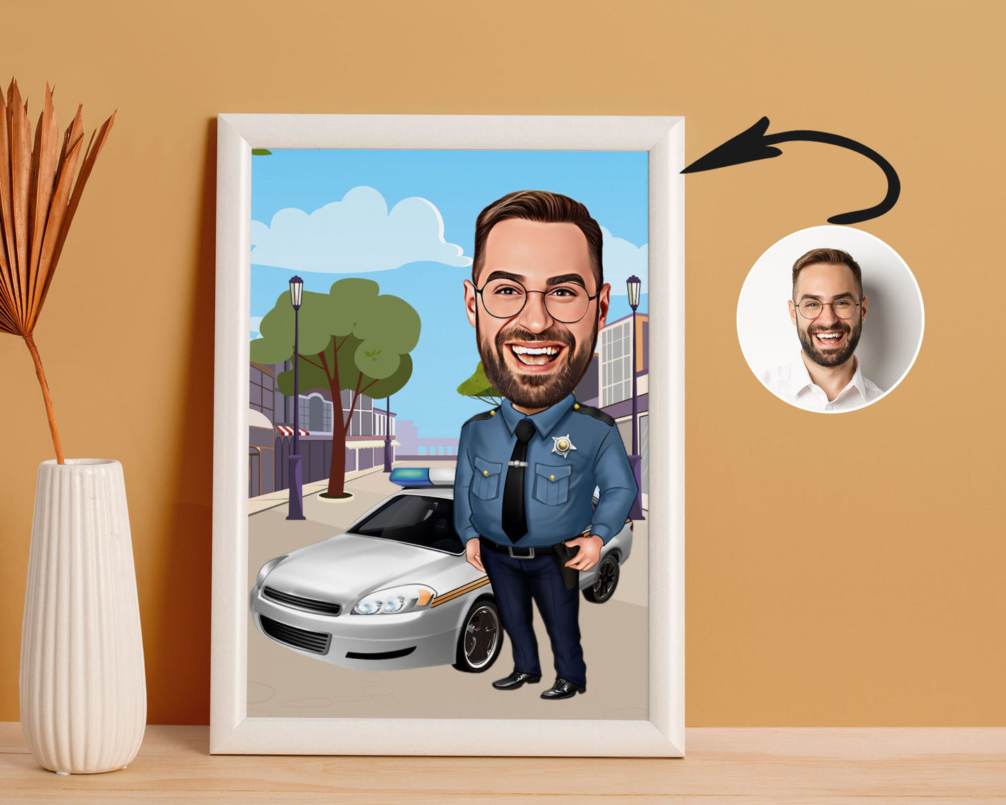 Personalised Police Officer Caricature