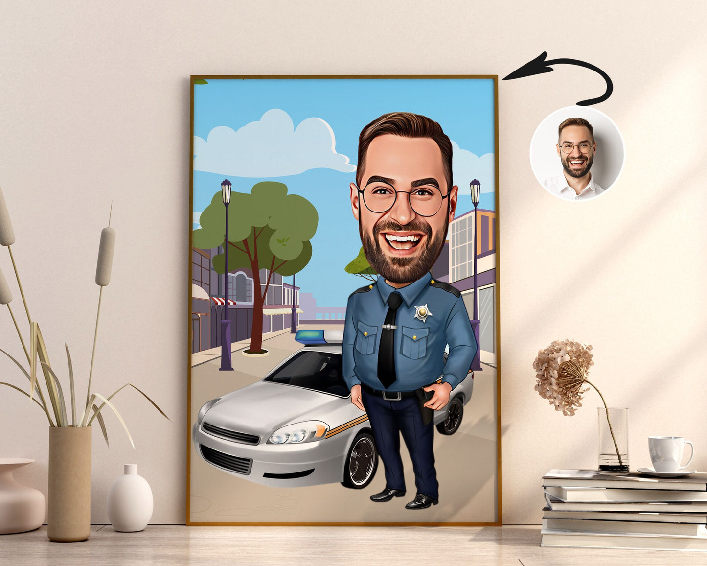 Personalised Police Officer Caricature