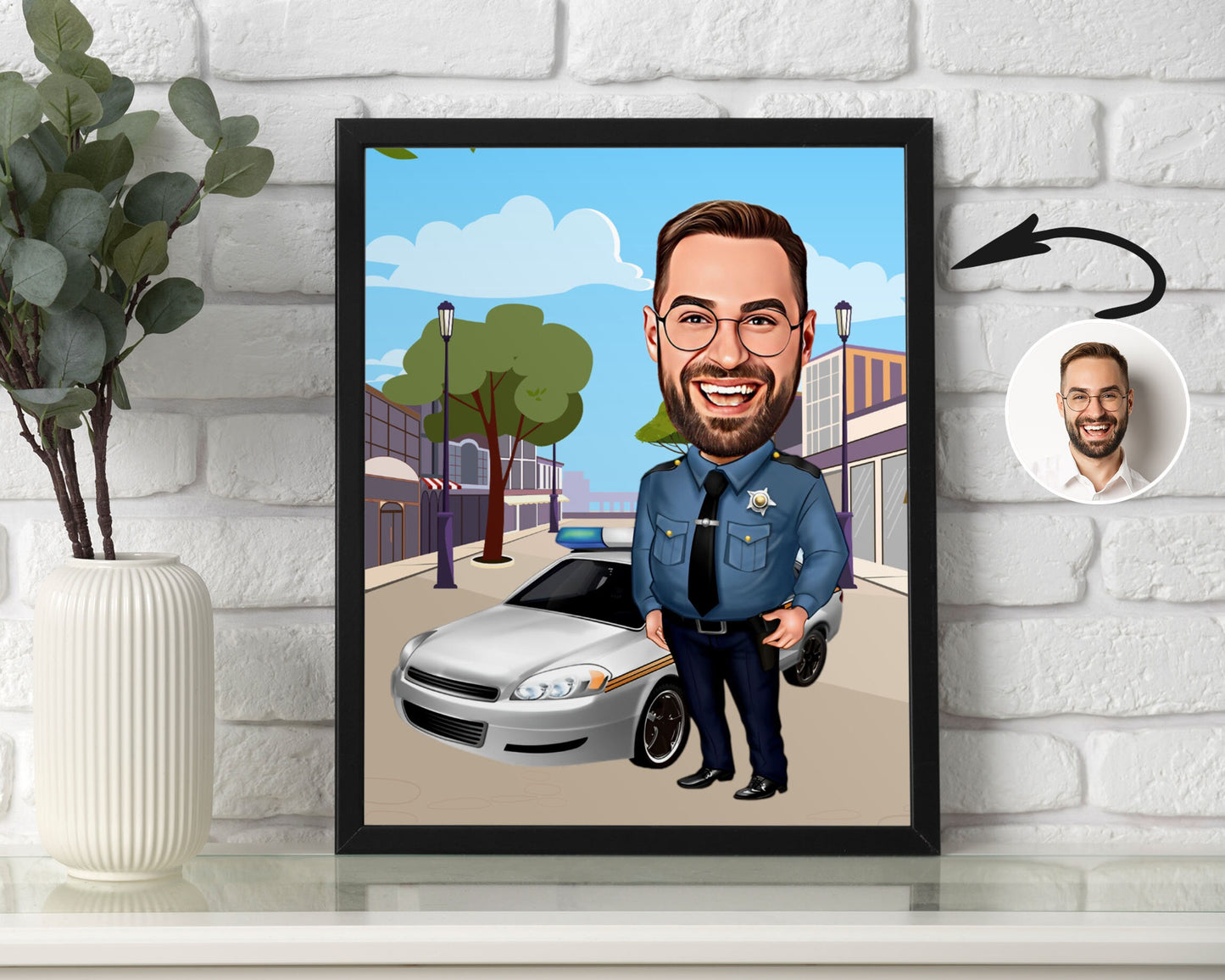 Personalised Police Officer Caricature