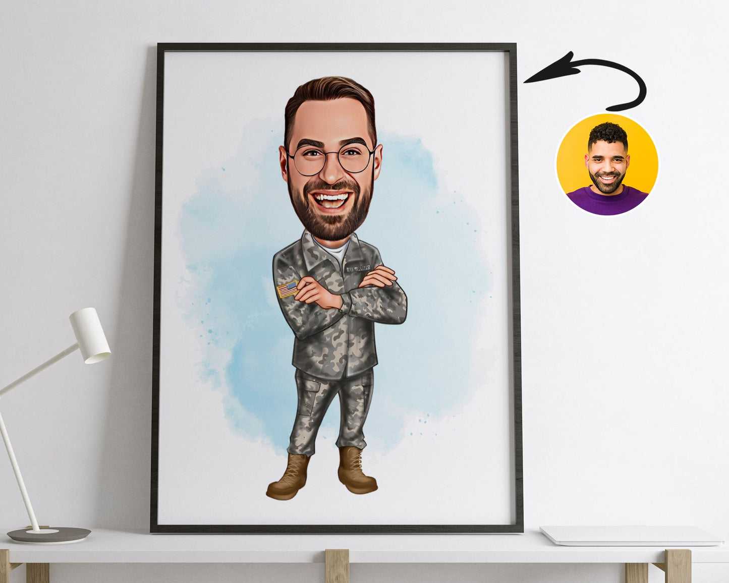 Personalised Soldier Caricature