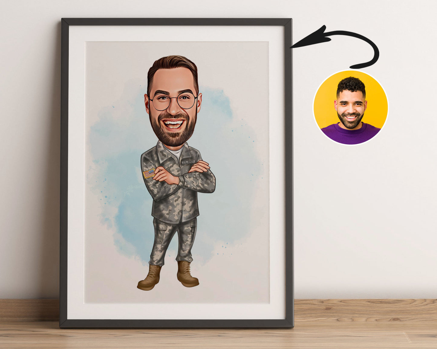 Personalised Soldier Caricature