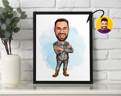 Personalised Soldier Caricature