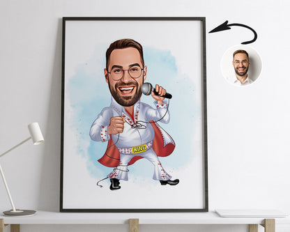 Personalised Elvis Presley Caricature