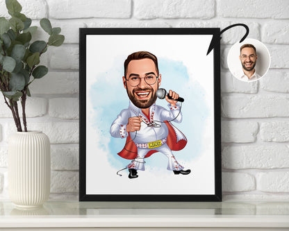 Personalised Elvis Presley Caricature