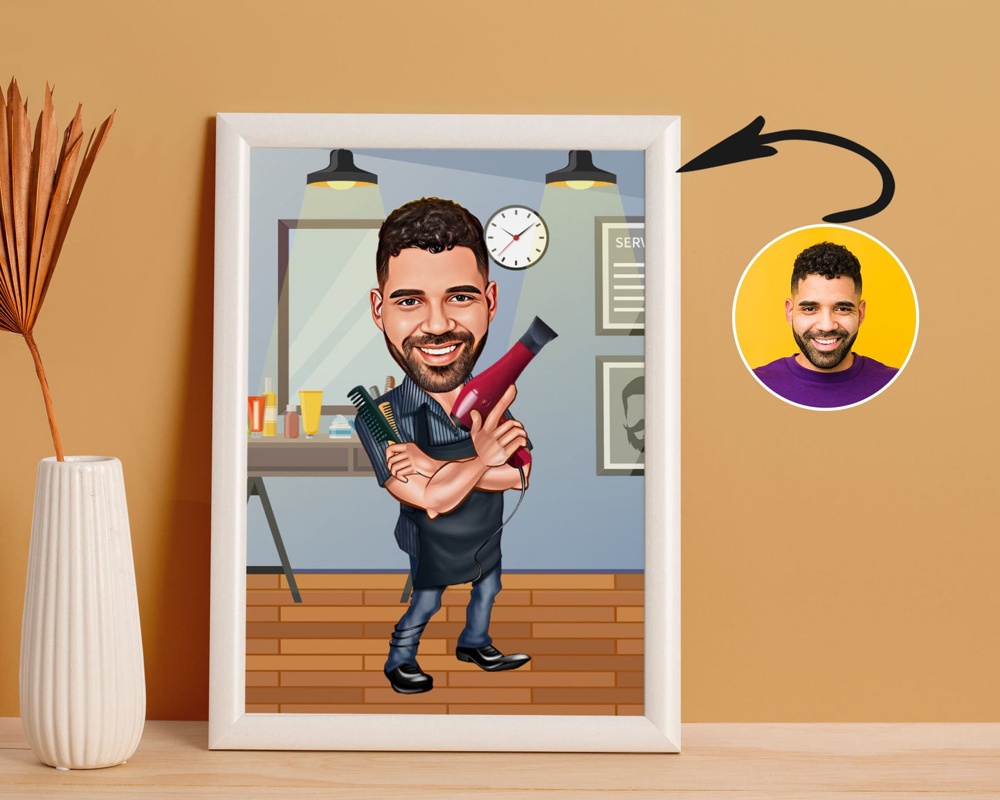 Personalised Barber Caricature