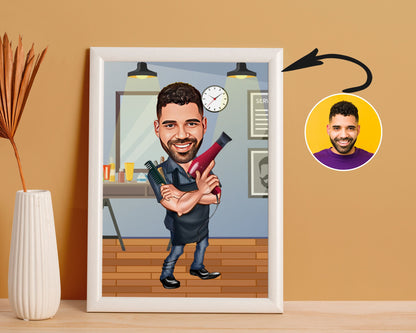Personalised Barber Caricature