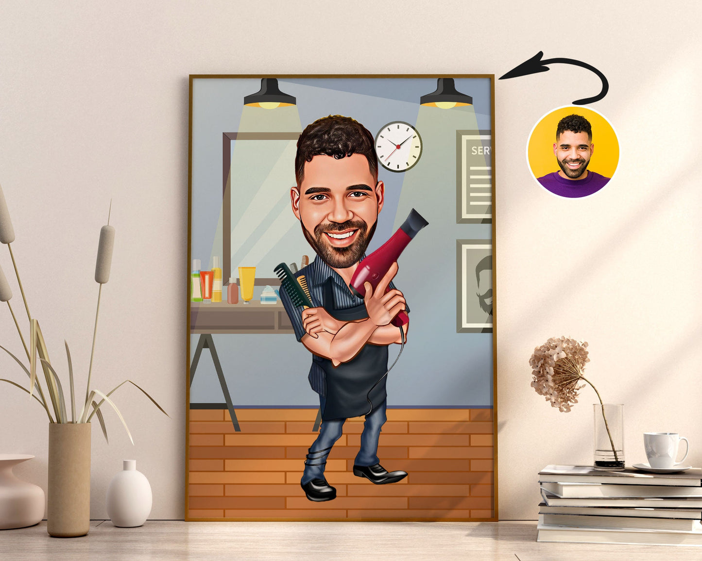 Personalised Barber Caricature