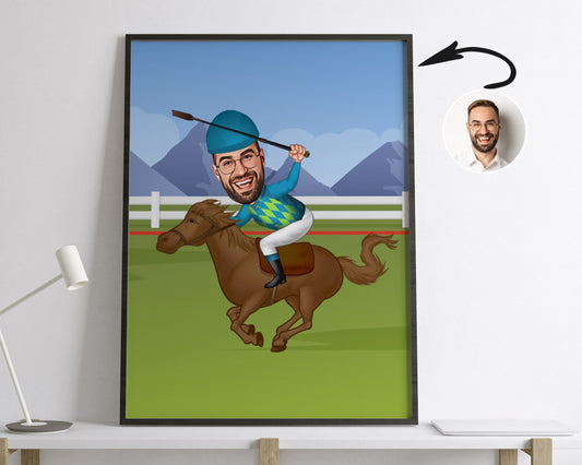 Personalised Jockey Caricature