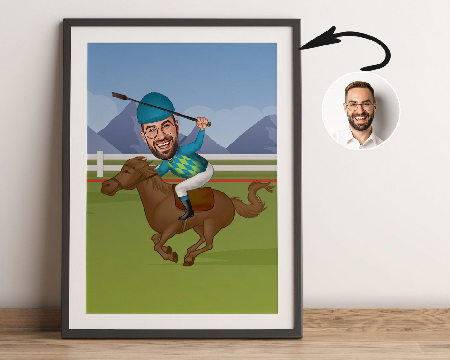 Personalised Jockey Caricature