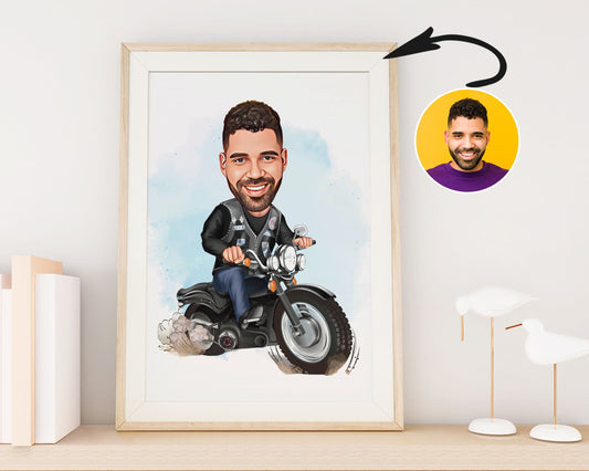 Personalised Motorcycle Caricature