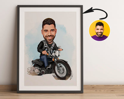 Personalised Motorcycle Caricature