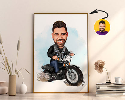 Personalised Motorcycle Caricature