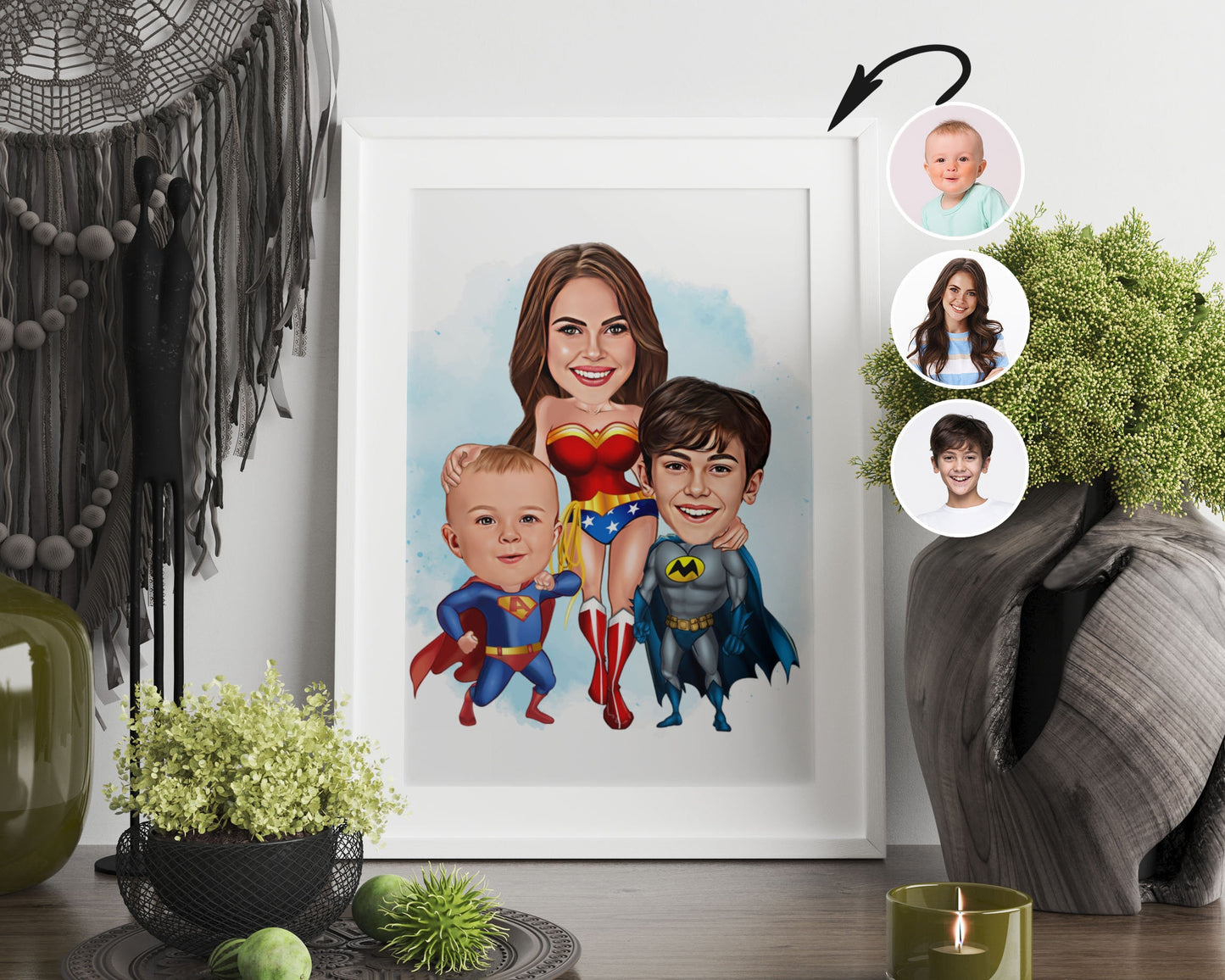Personalised Family Super Hero Caricature