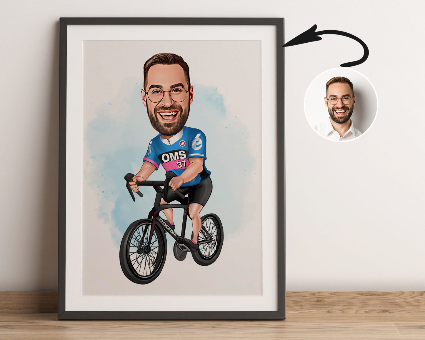Personalised Cycling Caricature